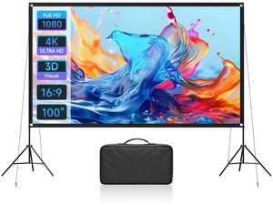 100inch Projector Screen with Stand, Portable Movie Screen Indoor Outdoor 100inch Projector Screen with Stand, Portable Movie Screen Indoor Outdoor
