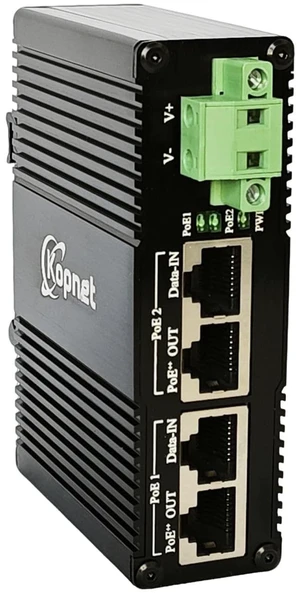 Industrial 2ch 2.5G PoE++ Injector DIN Rail Mount 802.3af/at/bt POE Adapter Industrial 2ch 2.5G PoE++ Injector DIN Rail Mount 802.3af/at/bt POE Adapter