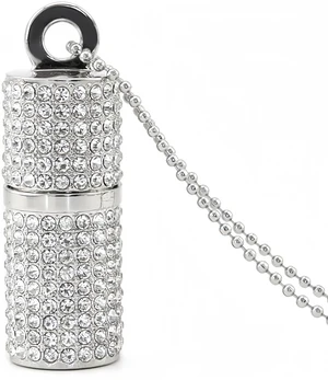 WooTeck 128GB USB 3.0 Flash Drive,Bling Rhinestone Diamond Crystal Glitter Lipstick Case Shining Jewelry with Necklace,Silver WooTeck 128GB USB 3.0 Flash Drive,Bling Rhinestone Diamond Crystal Glitter Lipstick Case Shining Jewelry with Necklace,Silver