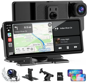 TOGUARDGO 6.86" CarPlay Screen with Dual Dash Cam 2.5K Front 1080P Rear TOGUARDGO 6.86" CarPlay Screen with Dual Dash Cam 2.5K Front 1080P Rear