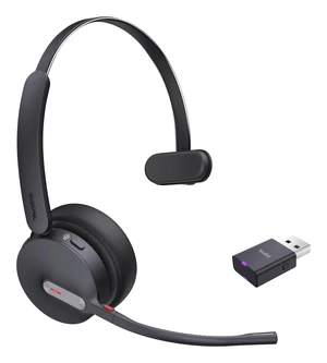 Yealink WH64 Hybrid Mono Teams Headset with Dongle Hybrid Technology, Ideal for Microsoft Teams, Single Ear Design, Noise Reduction, USB Yealink WH64 Hybrid Mono Teams Headset with Dongle Hybrid Technology, Ideal for Microsoft Teams, Single Ear Design, Noise Reduction, USB