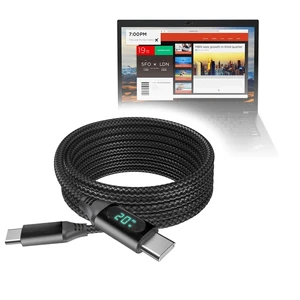 BoxWave Cable Compatible with Lenovo ThinkPad T480s with Touchscreen (14 in) - PowerDisplay PD Cable (6ft) - USB-C to USB-C (100W), LED Wattage Info Extra Long Braided Nylon - Jet Black BoxWave Cable Compatible with Lenovo ThinkPad T480s with Touchscreen (14 in) - PowerDisplay PD Cable (6ft) - USB-C to USB-C (100W), LED Wattage Info Extra Long Braided Nylon - Jet Black