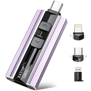 EATOP 512GB Dual Interface Flash Drive, No App Required, Portable USB Storage Memory Stick for iPhone, iPad, Android, PC & Mac Easily Stores Photos, Videos & Files (Lavender Purple) EATOP 512GB Dual Interface Flash Drive, No App Required, Portable USB Storage Memory Stick for iPhone, iPad, Android, PC & Mac Easily Stores Photos, Videos & Files (Lavender Purple)