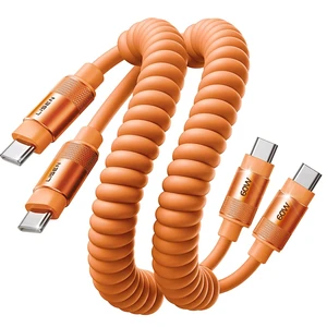 LISEN Coiled USB C to USB C Cable 2 Pack 60W Fast Charging Cord LISEN Coiled USB C to USB C Cable 2 Pack 60W Fast Charging Cord