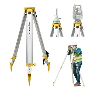 SingularXYZ Aluminum Surveying Tripod, Heavy Duty Construction Transit Tripod with Quick Clamp, 5/8-Inch-11 Threaded Flat Head for RTK Base Station, Total Station & Laser Level SingularXYZ Aluminum Surveying Tripod, Heavy Duty Construction Transit Tripod with Quick Clamp, 5/8-Inch-11 Threaded Flat Head for RTK Base Station, Total Station & Laser Level