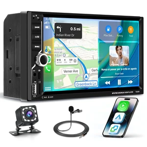 7 Inch Double Din Radio with Wireless/Wired CarPlay Android Auto HD Touchscreen MirrorLink FM Radio SWC EQ Bluetooth 5.1 Backup Camera Support DVR Multi-Color Backlit Buttons 7 Inch Double Din Radio with Wireless/Wired CarPlay Android Auto HD Touchscreen MirrorLink FM Radio SWC EQ Bluetooth 5.1 Backup Camera Support DVR Multi-Color Backlit Buttons