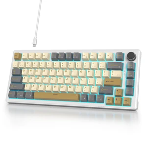 iTastatur 75% Wired Gaming Keyboard, Hot Swappable Gasket Mount, White Switch, 82 Keys TKL Mechanical Keyboard, NKRO Creamy for PC Laptop Windows Gamer (Glimmer) iTastatur 75% Wired Gaming Keyboard, Hot Swappable Gasket Mount, White Switch, 82 Keys TKL Mechanical Keyboard, NKRO Creamy for PC Laptop Windows Gamer (Glimmer)