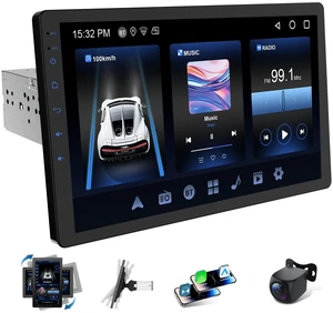 Haudio 10 inch Single Din Radio Android 13 Car Stereo with Wireless Apple Carplay & Android Auto,Touchscreen Car Stereo with Rear Camera,Mirror Link^^Bluetooth^^FM/AM/RDS^^SWC^^EQ^^Single DIN C Haudio 10 inch Single Din Radio Android 13 Car Stereo with Wireless Apple Carplay & Android Auto,Touchscreen Car Stereo with Rear Camera,Mirror Link^^Bluetooth^^FM/AM/RDS^^SWC^^EQ^^Single DIN C