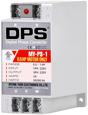 DPS Digital Phase Converter 1HP My-PS-1, Single to 3 Phase, 3A 200-240V DPS Digital Phase Converter 1HP My-PS-1, Single to 3 Phase, 3A 200-240V