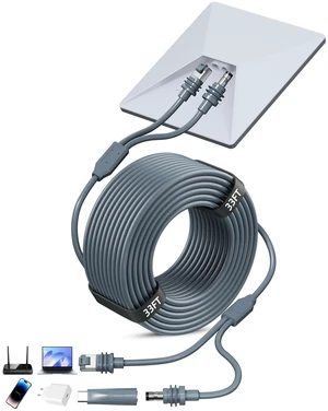 2 in 1 for Starlink Mini Ethernet Cable,33 FT Star Link Mini Power Cord 2 in 1 for Starlink Mini Ethernet Cable,33 FT Star Link Mini Power Cord