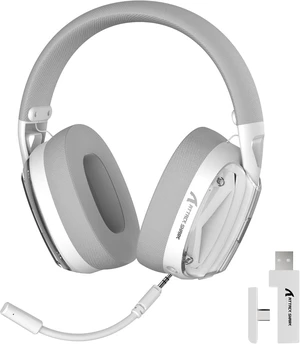 ATTACK SHARK L60 Wireless Over-Ear Gaming Headset,40mm Drivers,Detachable Noise Cancelling Mic,Memory Foam Ear Pads,3 Modes USB Computer Headset with 5.1 Surround Sound for PC/Mac/PS4/PS5-White ATTACK SHARK L60 Wireless Over-Ear Gaming Headset,40mm Drivers,Detachable Noise Cancelling Mic,Memory Foam Ear Pads,3 Modes USB Computer Headset with 5.1 Surround Sound for PC/Mac/PS4/PS5-White