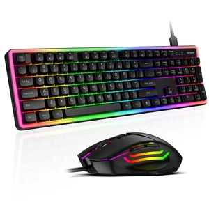 Wired RGB Keyboard and Mouse Combo, Adjustable Rainbow Backlit, 104-Key Full-Size with Numpad, 6400 DPI Ergonomic High-Precision Mouse, Plug & Play, for PC Laptop Mac Windows Mac Office Gaming (Black) Wired RGB Keyboard and Mouse Combo, Adjustable Rainbow Backlit, 104-Key Full-Size with Numpad, 6400 DPI Ergonomic High-Precision Mouse, Plug & Play, for PC Laptop Mac Windows Mac Office Gaming (Black)