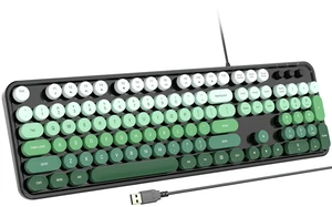Atelus Retro Typewriter Wired Keyboard, Full-Size USB Computer Keyboard with Numeric Keypad, Plug & Play for Windows PC Laptop Home Office (Black Green) Atelus Retro Typewriter Wired Keyboard, Full-Size USB Computer Keyboard with Numeric Keypad, Plug & Play for Windows PC Laptop Home Office (Black Green)