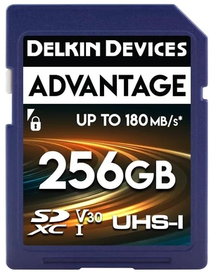 Delkin Devices 256GB Advantage SDXC Memory Card UHS-I - Up to 150MB/s Write, 180MB/s Read, Memory Cards for Cameras with C10, U3, V30, 4K UHD, Full Size SD Card Delkin Devices 256GB Advantage SDXC Memory Card UHS-I - Up to 150MB/s Write, 180MB/s Read, Memory Cards for Cameras with C10, U3, V30, 4K UHD, Full Size SD Card