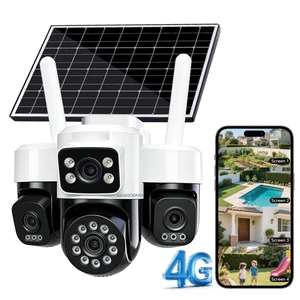 4-Lens Solar Security Cameras Wireless Outdoor, 4G Cameras for Home Security,4 * 2MP FHD Resolution,PTZ 360 Pan & Tilt Surveillance,Two Way Audio,Color Night Vision,Auto Tracking,AI Motion Dete 4-Lens Solar Security Cameras Wireless Outdoor, 4G Cameras for Home Security,4 * 2MP FHD Resolution,PTZ 360 Pan & Tilt Surveillance,Two Way Audio,Color Night Vision,Auto Tracking,AI Motion Dete