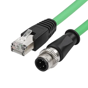 ZBLZGP M12 D-Code 4-Pin Male to RJ45 Industrial Ethernet Cable, 2M (6.56ft), 24AWG CAT5e SFTP Shielded PVC, IP67 Waterproof, for Profinet, Cognex, Sick Sensor, Keyence Camera & PLC ZBLZGP M12 D-Code 4-Pin Male to RJ45 Industrial Ethernet Cable, 2M (6.56ft), 24AWG CAT5e SFTP Shielded PVC, IP67 Waterproof, for Profinet, Cognex, Sick Sensor, Keyence Camera & PLC