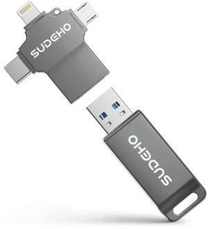 MFi Certified Photo Stick 256GB USB 3.0 Flash Drive for iPhone, 4 in 1 External Thumb Drive for Picture Video Backup, High Speed Memory Stick Pen Drive for iPhone/iPad/Android/PC (Gun Black) MFi Certified Photo Stick 256GB USB 3.0 Flash Drive for iPhone, 4 in 1 External Thumb Drive for Picture Video Backup, High Speed Memory Stick Pen Drive for iPhone/iPad/Android/PC (Gun Black)