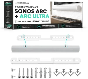 ynVISION.DESIGN Soundbar Wall Mount for Sonos Arc and Arc Ultra, White ynVISION.DESIGN Soundbar Wall Mount for Sonos Arc and Arc Ultra, White