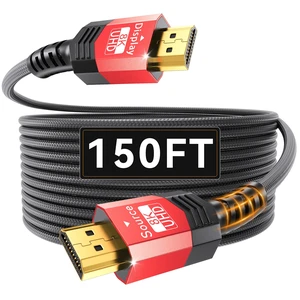 Adrenenjoyer Fiber Optic HDMI 2.1 Cable 150FT,48Gbps Ultra High Speed Braided Uni-Directional Cord-8K@60Hz 4K@120Hz/144Hz HDCP 2.2&2.3 eARC DTS:X HDR10 VRR Compatible for RTX 5090/PS5/Xbox X/S/TV etc Adrenenjoyer Fiber Optic HDMI 2.1 Cable 150FT,48Gbps Ultra High Speed Braided Uni-Directional Cord-8K@60Hz 4K@120Hz/144Hz HDCP 2.2&2.3 eARC DTS:X HDR10 VRR Compatible for RTX 5090/PS5/Xbox X/S/TV etc