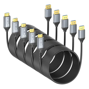 5Pack DisplayPort to HDMI Cable 4K@60Hz 10FT(120in), Display Port to HDMI Uni-Directional Passive Adapter Cable, Male to Male DP 1.2 to HDMI 2.0 Cord for Monitor, PC, Laptop, GPU, HDTV,Projector 5Pack DisplayPort to HDMI Cable 4K@60Hz 10FT(120in), Display Port to HDMI Uni-Directional Passive Adapter Cable, Male to Male DP 1.2 to HDMI 2.0 Cord for Monitor, PC, Laptop, GPU, HDTV,Projector