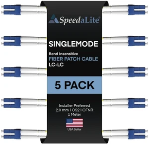 SpeedaLite 5PK LC to LC Single Mode Fiber Patch Cable OS2 1m/3.3ft SpeedaLite 5PK LC to LC Single Mode Fiber Patch Cable OS2 1m/3.3ft