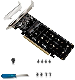 PH44PRO Dual-Sided 4* M.2 M-Key NVME to PCIe X16 Splitter Card 4 * 32Gbps 2U Server RAID Array Expansion Adapter Support 2242 2260 2280 22110 SSD PH44PRO Dual-Sided 4* M.2 M-Key NVME to PCIe X16 Splitter Card 4 * 32Gbps 2U Server RAID Array Expansion Adapter Support 2242 2260 2280 22110 SSD