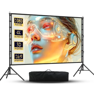 200 inch Projector Screen with Stand,Portable Heavy Duty Bracket Projector Screen 16:9 4K HD Rear Front Projection Movie Screen with Carry Bag Support Height Adjustable Stand for Home Theater 200 inch Projector Screen with Stand,Portable Heavy Duty Bracket Projector Screen 16:9 4K HD Rear Front Projection Movie Screen with Carry Bag Support Height Adjustable Stand for Home Theater