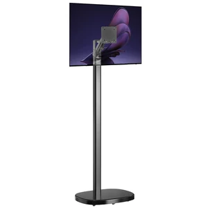 CTA Ergonomic Floor Stand for Monitors & TVs Up to 35-inches & 22 lbs - Mobile Stand with Anti-Knockdown Base & Height Adjustable - Commercial Grade - Black - (ADD-MSADFSB) CTA Ergonomic Floor Stand for Monitors & TVs Up to 35-inches & 22 lbs - Mobile Stand with Anti-Knockdown Base & Height Adjustable - Commercial Grade - Black - (ADD-MSADFSB)