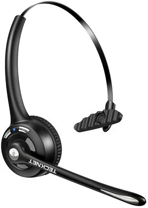 TECKNET Wireless Bluetooth Headset with Noise Cancelling Microphone, Single Ear On-Ear Headphones with Mute Button, Trucker Bluetooth Headset for Driving, Work, Office & Zoom Calls TECKNET Wireless Bluetooth Headset with Noise Cancelling Microphone, Single Ear On-Ear Headphones with Mute Button, Trucker Bluetooth Headset for Driving, Work, Office & Zoom Calls