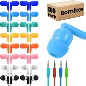 Bornlixs 100 Pack Bulk Kids Earbuds for School Classroom Students Bornlixs 100 Pack Bulk Kids Earbuds for School Classroom Students