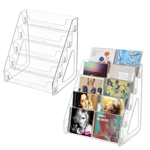 HFYZZ 2 Pack Clear Acrylic CD Display Rack - 5-Tier Cascading CD Storage Organizer DVD Case Holder Holds Up to 30 CD Jewel Cases for Music, Postcards, Cosmetics HFYZZ 2 Pack Clear Acrylic CD Display Rack - 5-Tier Cascading CD Storage Organizer DVD Case Holder Holds Up to 30 CD Jewel Cases for Music, Postcards, Cosmetics
