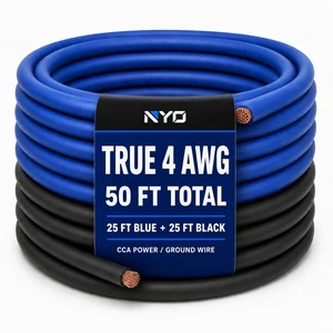 4 Gauge Wire, 50 FT CCA 4 AWG Power Ground Battery Cable 4 Gauge Wire, 50 FT CCA 4 AWG Power Ground Battery Cable