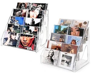 Avolin Acrylic CD Rack 5-Tier Cascading CD Storage Organizer, Holds Up to 30 CD Jewel Cases, Clear CD & DVD Display Shelf for Music, Postcards & Cosmetics2PC Avolin Acrylic CD Rack 5-Tier Cascading CD Storage Organizer, Holds Up to 30 CD Jewel Cases, Clear CD & DVD Display Shelf for Music, Postcards & Cosmetics2PC