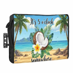 Zefadutok Summer Beach Outdoor TV Cover It's 5 O'clock Somewhere Tropical Coconut Floral Waterproof Weatherproof TV Screen Protector with Remote Control Pocket for 52 to 55 Inch Television Outside Zefadutok Summer Beach Outdoor TV Cover It's 5 O'clock Somewhere Tropical Coconut Floral Waterproof Weatherproof TV Screen Protector with Remote Control Pocket for 52 to 55 Inch Television Outside