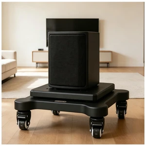 13.7x15.7 Subwoofer Isolation Stand with Anti-Vibration Rubber Base casters 13.7x15.7 Subwoofer Isolation Stand with Anti-Vibration Rubber Base casters