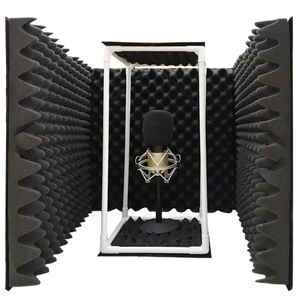TroyStudio Large Microphone Isolation Shield, Foldable Vocal Booth Reflection Filter, 2 Inches Thick Acoustic Foam Panel Music Sing Podcast Recording Studio Adjustable Sound Box for Desk & Laptop TroyStudio Large Microphone Isolation Shield, Foldable Vocal Booth Reflection Filter, 2 Inches Thick Acoustic Foam Panel Music Sing Podcast Recording Studio Adjustable Sound Box for Desk & Laptop