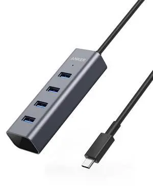 Anker USB C Hub, 4 USB 3.0 Ports, Aluminum USB-C to USB Adapter, Compatible with MacBook Pro 2018/2017, ChromeBook, XPS, Galaxy S9/S8, and More Devices