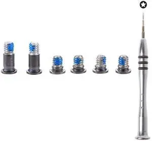 Bfenown Replacement 6pcs/Set Bottom case Screws + 1pcs 5 Point Pentalobe Screwdriver for MacBook Pro Retina 16 A2141 MVVJ2LL/A MVVK2LL/A EMC 3347 2019 Year (Gray)