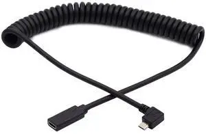 cablecc USB-C Keyboard Mouse Stretch Coiled Cable for Gaming Keyboard Micro USB Male to Type-C Female Extension Power & Data Cable cablecc USB-C Keyboard Mouse Stretch Coiled Cable for Gaming Keyboard Micro USB Male to Type-C Female Extension Power & Data Cable
