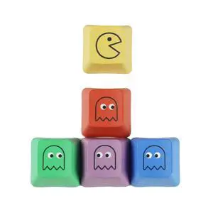 Mechkeeb OEM Profile Pac-Man Five Dye PBT Key Caps - Custom Sublimation Keycaps for MX Mechanical Gaming Keyboard (5 Keys)