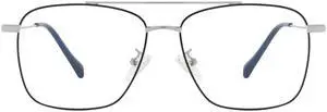 Opticals Zero Power Blue cut Blue light blocking computer glasses for men & women | Anti glare eyeglasses | 100% UV Protection | Glasses for gaming/style/computer use specs (3076-SIL/BLK-BLU)