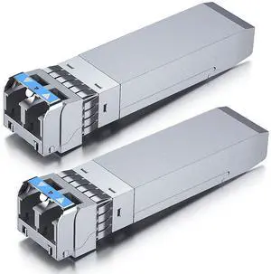 10GBase-LR SFP+ Transceiver, 10G 1310nm SMF Module for Cisco SFP-10G-LR, Meraki MA-SFP-10GB-LR, Ubiquiti UniFi UF-SM-10G, Mikrotik, Fortinet, Netgear and More, up to 10km, Pack of 2