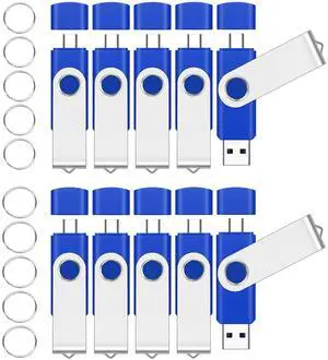 EASTBULL 16GB USB2.0 & Type-C Flash Drives Pack, 2-in-1 Dual Flash Drive Bulk USB-A + USB-C Thumb Drives Pack OTG Memory Sticks Compatible with Smartphones, Computers, Tablets, Mac, PCs (Blue)