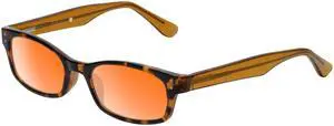Medspex Corinne McCormack Channing Color Therapy Reading Glasses +4.00 Tortoise Havana Brown Gold Amber/FL-41 Rose Womens Fluorescent Light Sensitivity Chromotherapy Chakra Healing