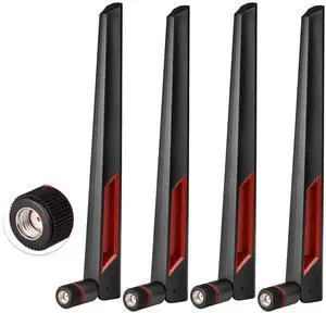 Superbat WiFi Antenna with RP-SMA Male Connector, 2.4GHz 5GHz 5.8GHz Dual Band Antenna for PCI-E WiFi Network Card USB Wireless Camera Router Extender Hotspot etc. 4pcs