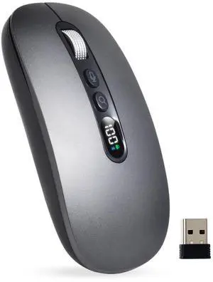 DragoBud AI Wireless Mouse with Voice & Audio Recorder Wireless Bluetooth Mouse for MacBook/PC/Laptop,Silent Design,2.4GHz USB-C Rechargeable, AI Writing/Summarize/Translate Office & Study