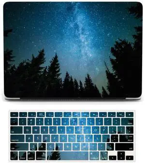 FFBOFFC Laptop Cover Compatible with MacBook Air 15 Inch Case 2024 2023 Release A3114 A2941 with Liquid Retina Display & Touch ID, Plastic Hard Shell Case & Keyboard Cover, Trees & Stars
