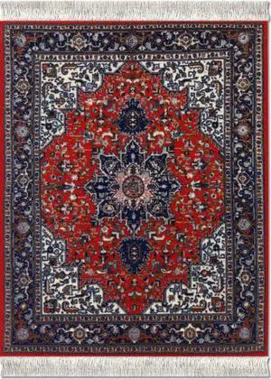 Lextra Tabriz Heriz MouseRug, 10.25 x 7.125 Inches, Red, Navy and White, One (ATH-1)