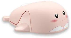 CHUYI Cute Animal Dolphin Shape Wireless Silent Mouse Frosted Cartoon Portable Travel Mute 1600DPI Novelty Optical Unique Cordless Quiet Mice for Computer Laptop PC Gift (1 Pack-Pink)