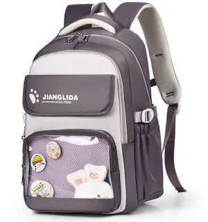 Leaper Cute Backpack for School : 18.5 inch Multi-pocket for Travel Daily - Nylon Water Resistant Anti Theft for Elementary Highschool Student - Gifts for Girls and WomenPurple